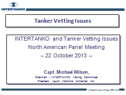 Tanker Vetting Issues