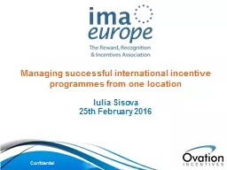 Managing successful international incentive programmes from