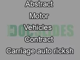 Abstract Motor Vehicles  Contract Carriage auto ricksh