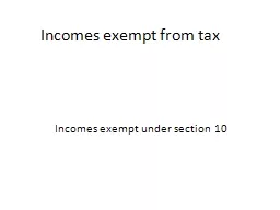 Incomes exempt from tax