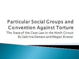 Particular Social Groups and Convention Against Torture