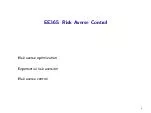 EE Risk Averse Control Risk averse optimization Expone