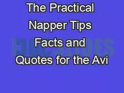 The Practical Napper Tips Facts and Quotes for the Avi