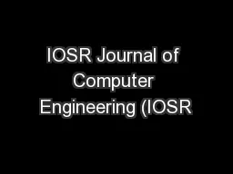 IOSR Journal of Computer Engineering (IOSR