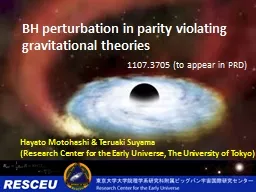 BH perturbation in parity violating gravitational theories