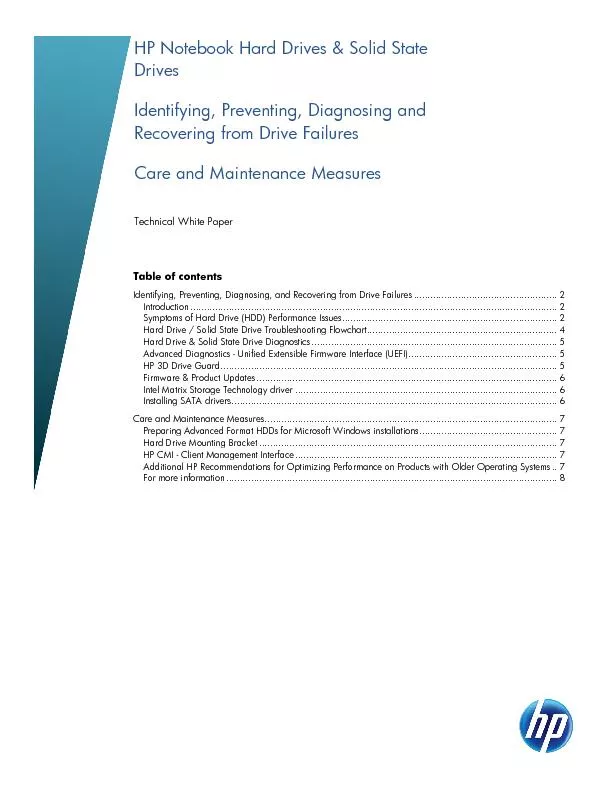 Technical White Paper  Table of contents Identifying, Preventing, Diag