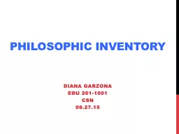 Philosophic Inventory