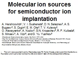 Molecular ion sources for semiconductor ion implantation