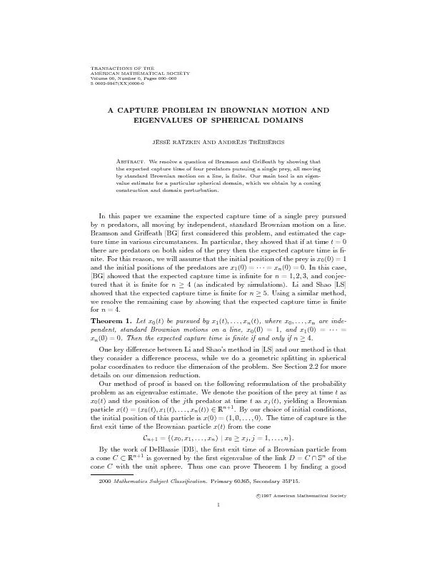 TRANSACTIONSOFTHEAMERICANMATHEMATICALSOCIETYVolume00,Number0,Pages000{