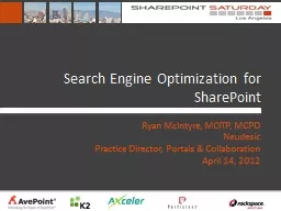 Search Engine Optimization for SharePoint