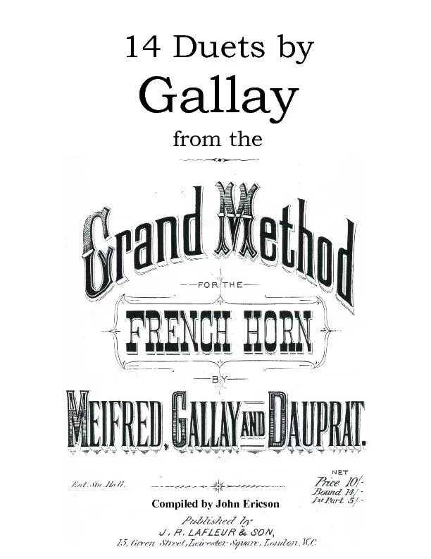 14 Duets from the Gallay M