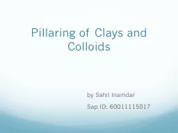 Pillaring of Clays and Colloids