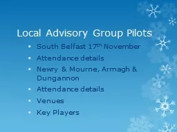 Local Advisory Group Pilots