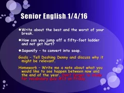 Senior English 1/4/16