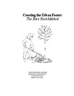 Creating the urban forest the bare root method