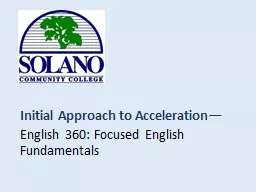 Initial Approach to Acceleration