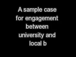 A sample case for engagement between university and local b