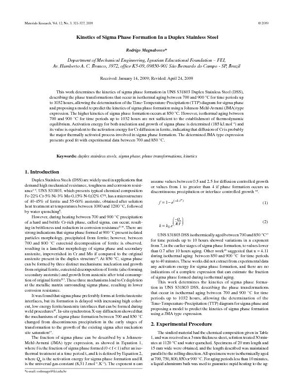 Materials Research, Vol. 12, No. 3, 321-327, 2009