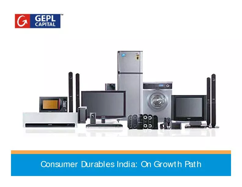 Consumer Durables India: On Growth Path