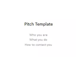 Pitch Template