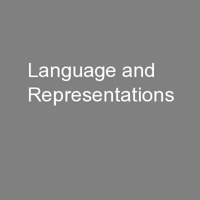 Language and Representations