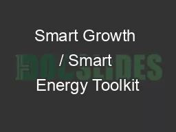 Smart Growth / Smart Energy Toolkit