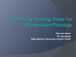 Developing  Seeding  Rates  for Conservation Plantings
