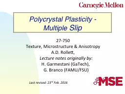 Polycrystal Plasticity -