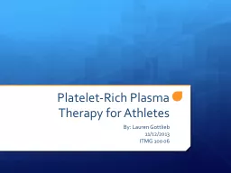Platelet-Rich Plasma Therapy for Athletes