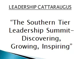 “The Southern Tier Leadership Summit-Discovering, Growing