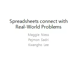 Spreadsheets connect with Real-World Problems