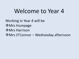 Welcome to Year 4