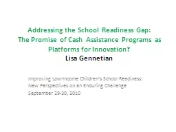 Addressing the School Readiness Gap: