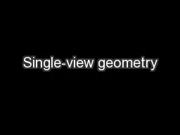 Single-view geometry