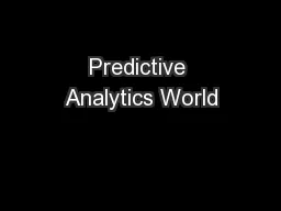 Predictive Analytics World