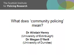 What does ‘community policing’ mean?