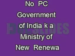 No  PC Government of India k a Ministry of New  Renewa