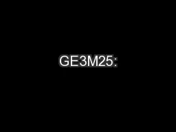 GE3M25: