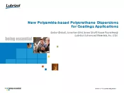New Polyamide-based Polyurethane Dispersions