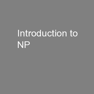 Introduction to NP