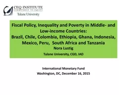 Fiscal Policy, Inequality and Poverty in