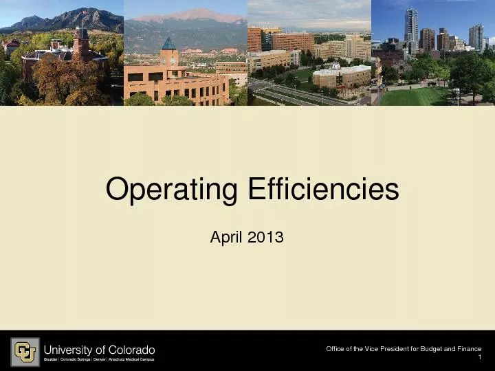 Operating EfficienciesApril 2013