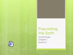 Populating the Earth