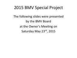 2015 BMV Special Project