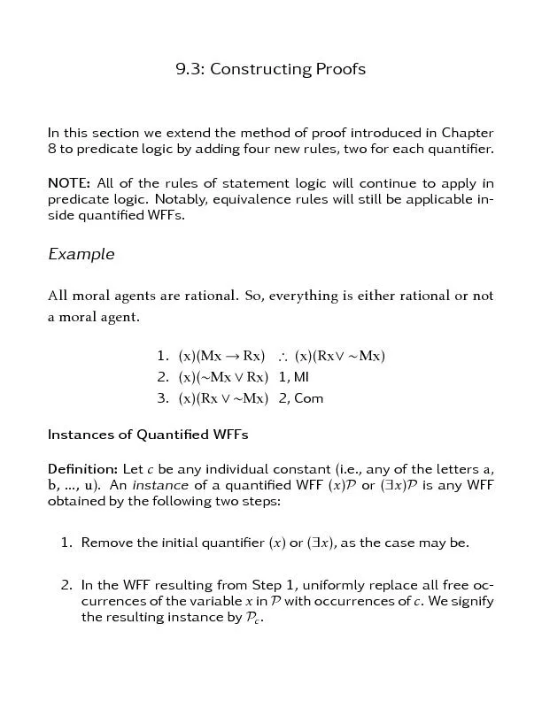 9.3:ConstructingProofsInthissectionweextendthemethodofproofintroducedi