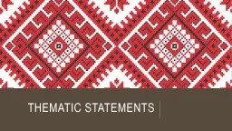 Thematic Statements