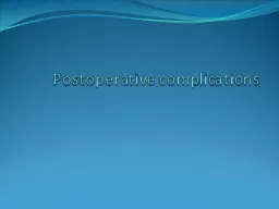 Postoperative complications