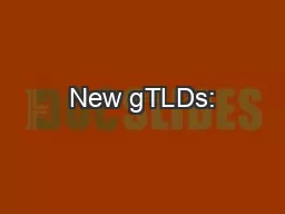 New gTLDs: