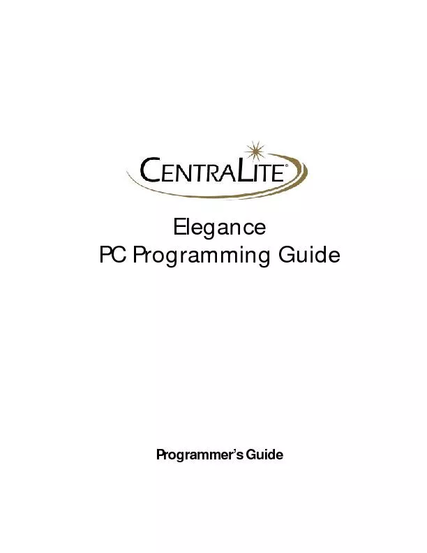 Elegance PC Programming GuideProgrammer’s Guide