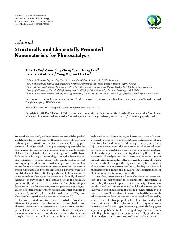 EditorialStructurallyandElementallyPromotedNanomaterialsforPhotocataly